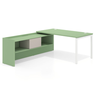 Mesa con ala pedestal, fondo 80cm