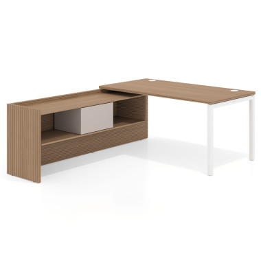 Mesa con ala pedestal, fondo 80cm