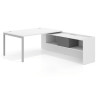 mesa en l 200x225 blanco mate kube mesa con ala pedestal fondo 100cm recto 1