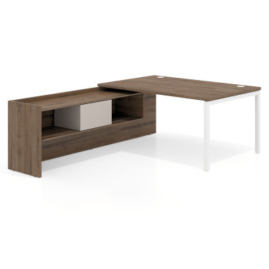 Mesa con ala pedestal, fondo 100cm