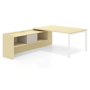 Mesa con ala pedestal, fondo 100cm