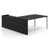Mesa de dirección en L Kube fondo 100cm con ala+cajones WorkPlus estructura aluminio