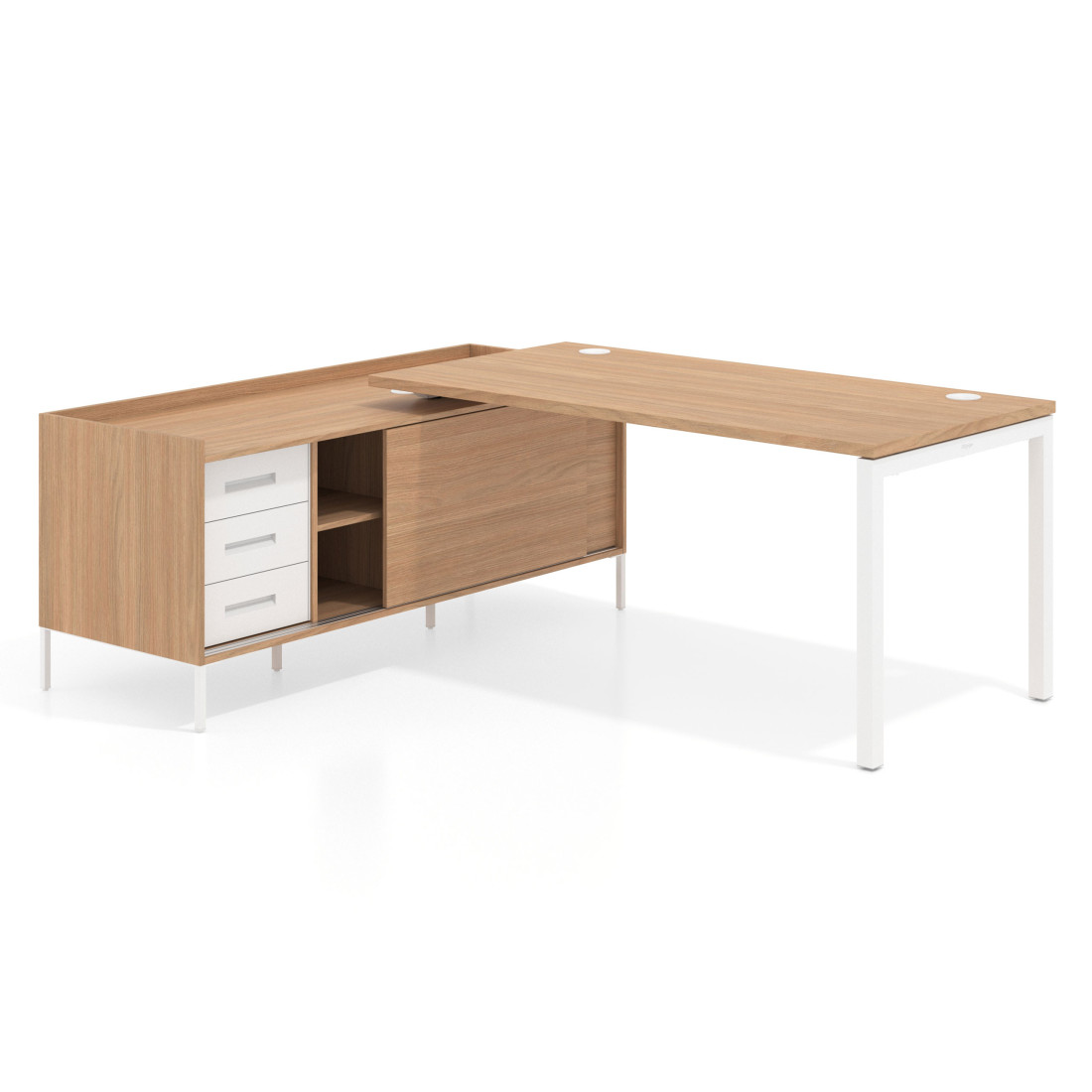 mesa en l 180x160 siroco kube mesa con pedestal cajonera fondo 80cm recto 1