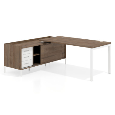 Mesa con pedestal cajonera fondo 80cm