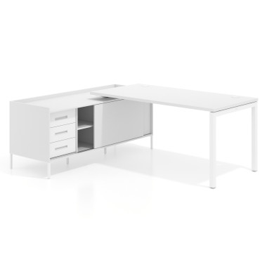 Mesa con pedestal cajonera fondo 80cm