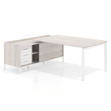 Colecci&oacute;n Mesa con pedestal cajonera fondo 100cm
