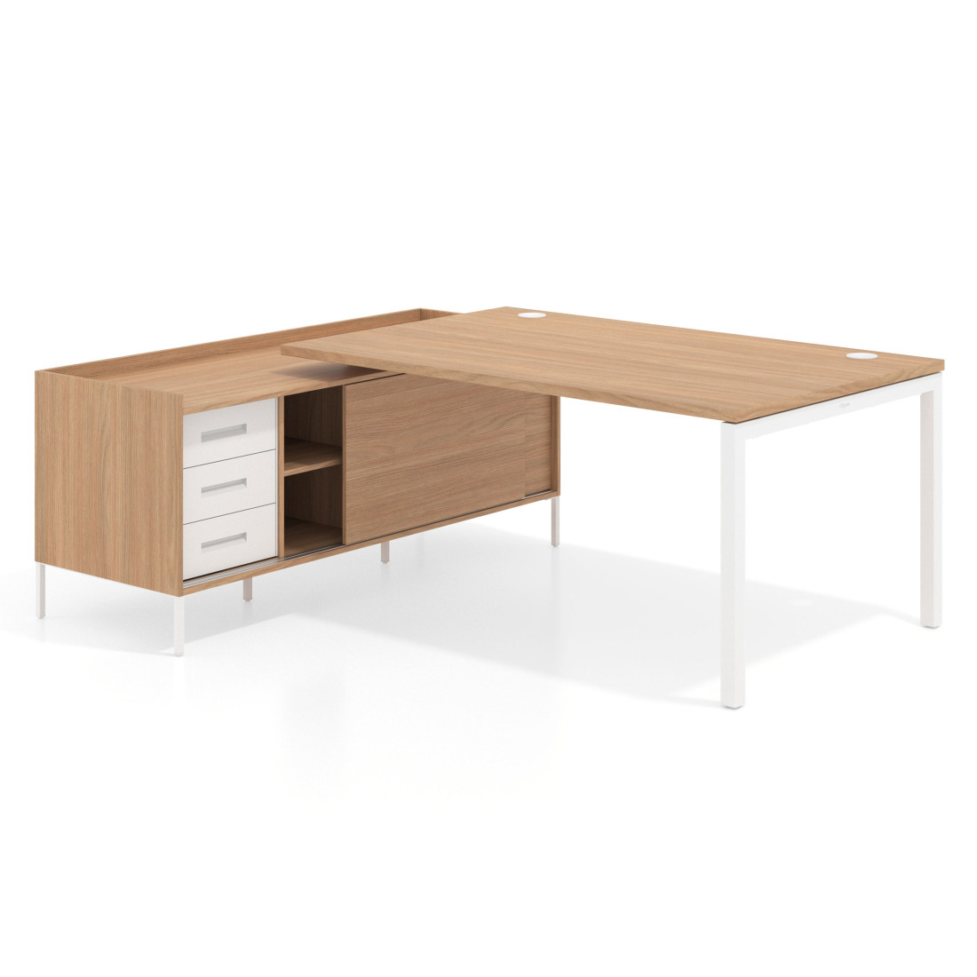 mesa en l 200x200 siroco kube mesa con pedestal cajonera fondo 100cm recto 1