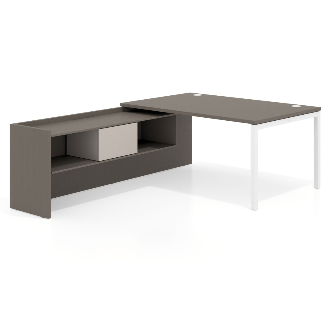 mesa en l 160x225 etna kube mesa con ala pedestal fondo 100cm recto 1