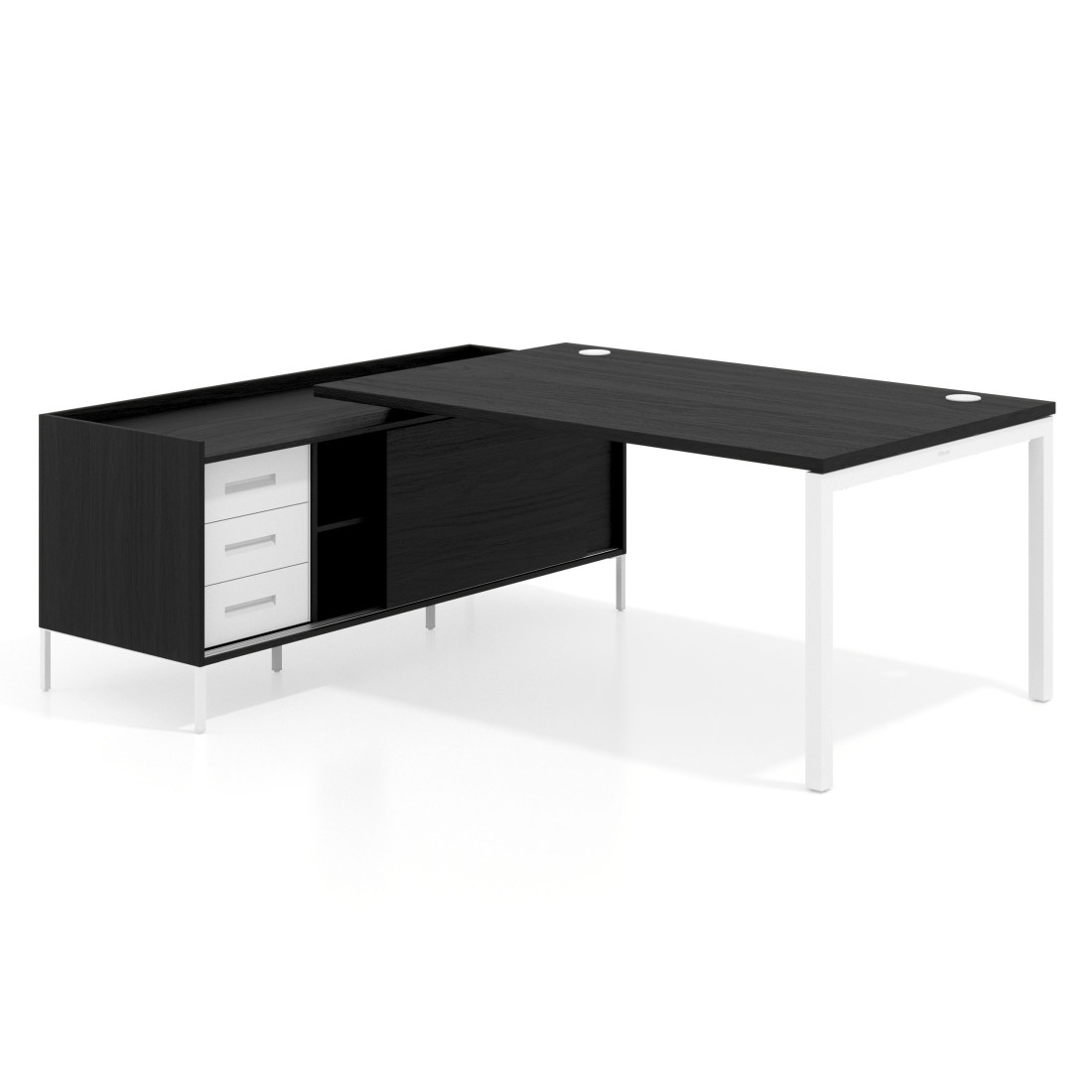 mesa en l 200x200 bocamina kube mesa con pedestal cajonera fondo 100cm recto 1