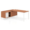 mesa en l 180x160 terracota kube mesa con pedestal cajonera fondo 80cm recto 1