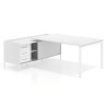 mesa en l 200x200 blanco mate kube mesa con pedestal cajonera fondo 100cm recto 1