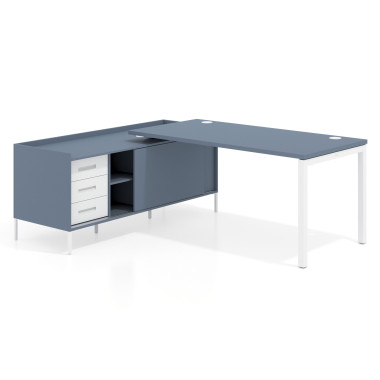 Mesa con pedestal cajonera fondo 80cm