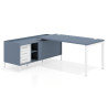 mesa en l 180x160 azul talco kube mesa con pedestal cajonera fondo 80cm recto 1