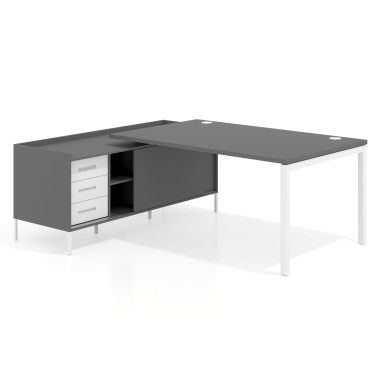 Mesa con pedestal cajonera fondo 100cm