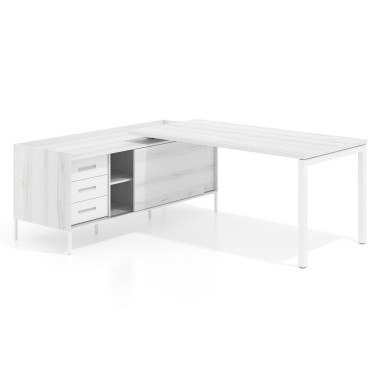 Colecci&oacute;n Mesa con pedestal cajonera fondo 80cm