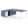 mesa en l 220x200 azul talco kube mesa con pedestal cajonera fondo 100cm recto 1