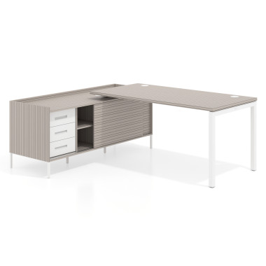 Mesa con pedestal cajonera fondo 80cm