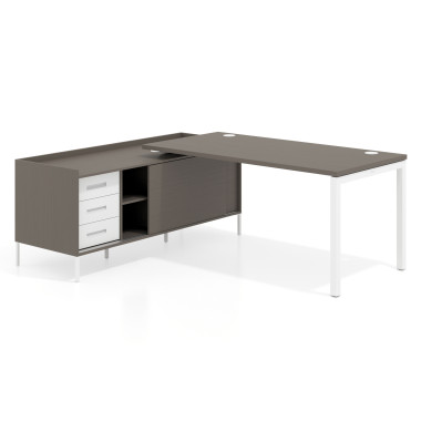 Colecci&oacute;n Mesa con pedestal cajonera fondo 80cm