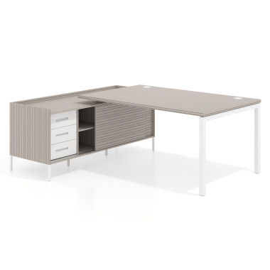 Mesa con pedestal cajonera fondo 100cm