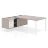 mesa en l 200x200 rayado coco kube mesa con pedestal cajonera fondo 100cm recto 1