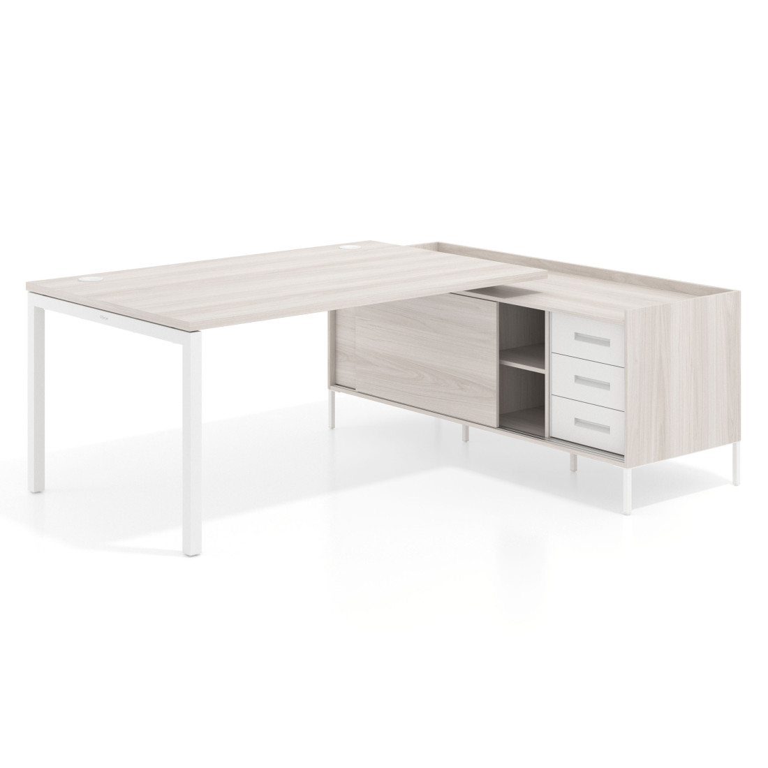 mesa en l 240x200 california kube mesa con pedestal cajonera fondo 100cm recto 1