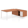 mesa en l 200x200 terracota kube mesa con pedestal cajonera fondo 100cm recto 1