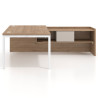 Mesa de dirección en L Kube fondo 100cm con ala+cajones WorkPlus estructura blanco