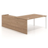 Mesa de dirección en L Kube fondo 100cm con ala+cajones WorkPlus estructura blanco