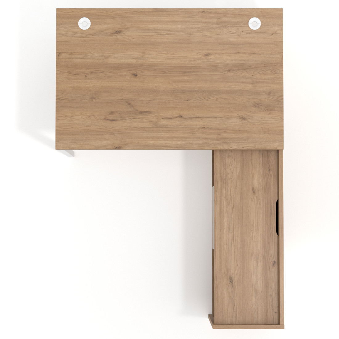 Mesa de dirección en L Kube fondo 100cm con ala+cajones WorkPlus estructura blanco