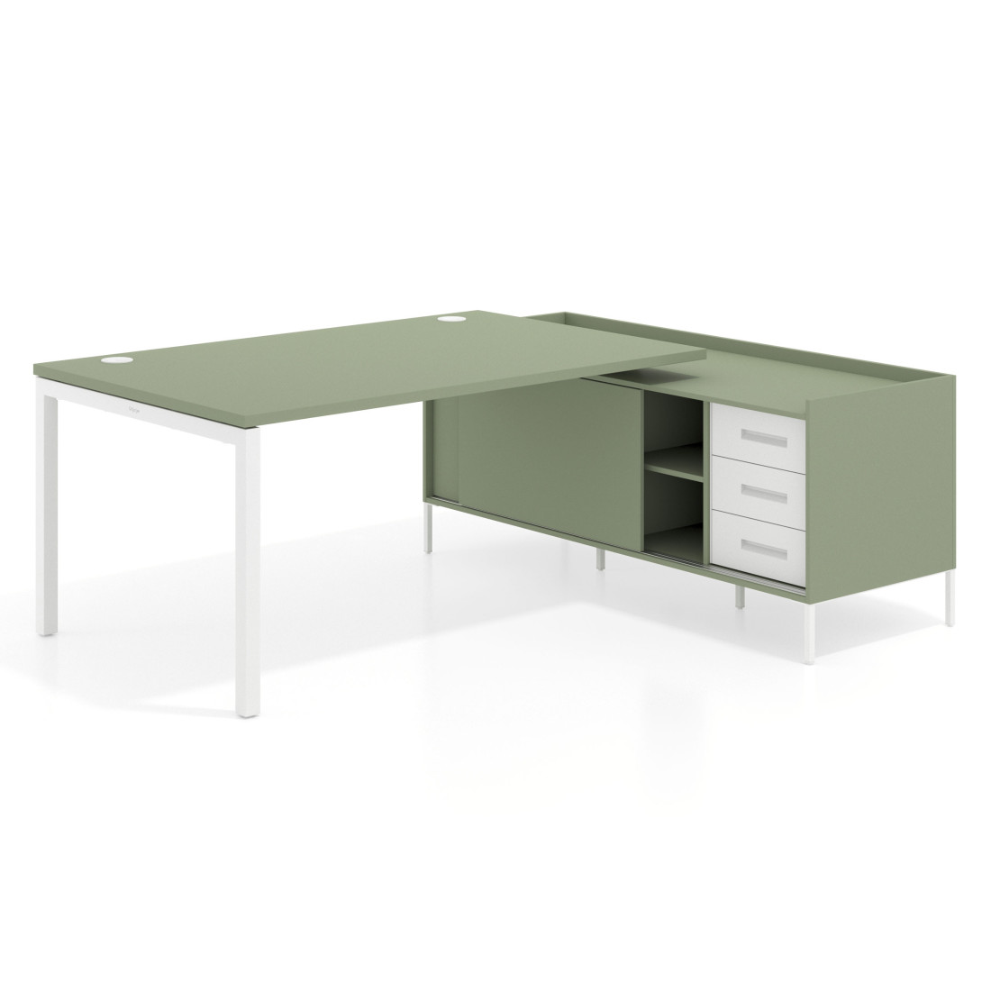 mesa en l 200x200 sauce kube mesa con pedestal cajonera fondo 100cm recto 1