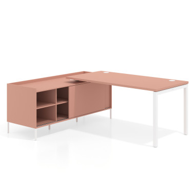 Colecci&oacute;n Mesa con pedestal estantes fondo 80cm