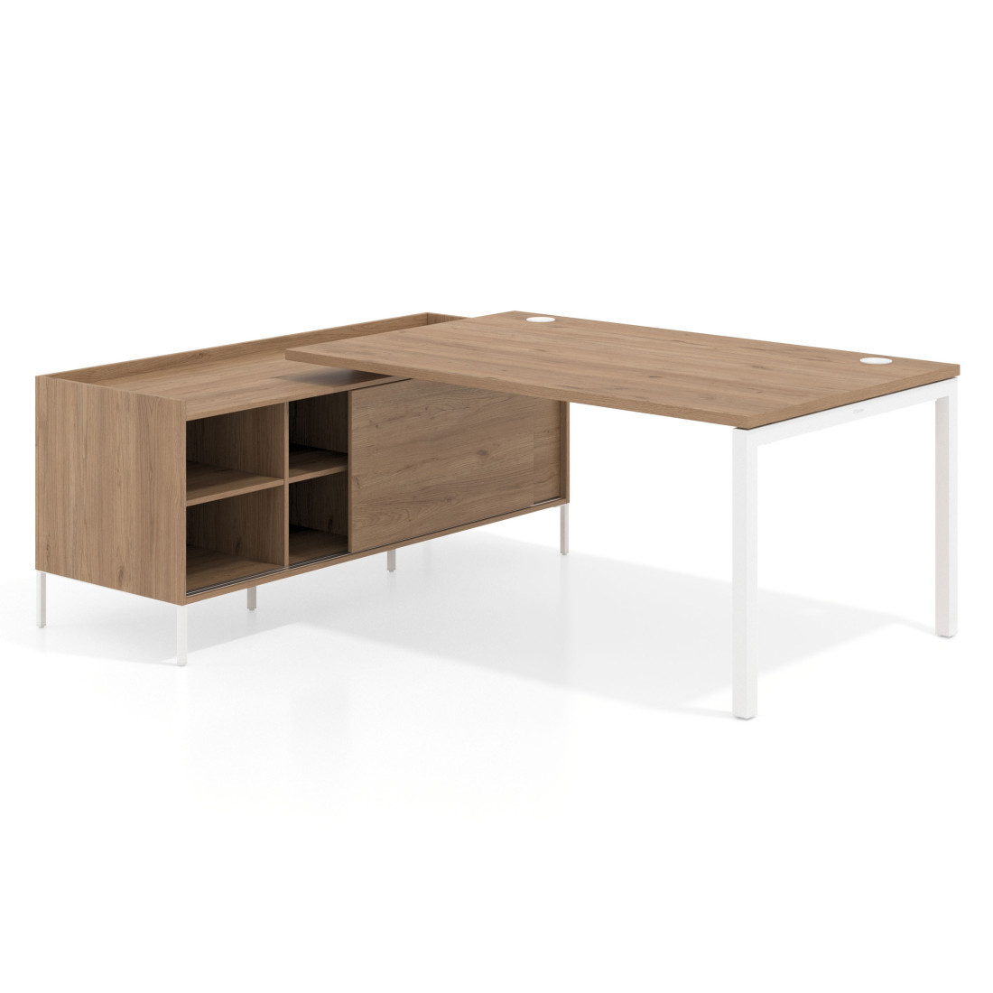 mesa en l 200x200 naturale kube mesa con pedestal estantes fondo 100cm recto 1