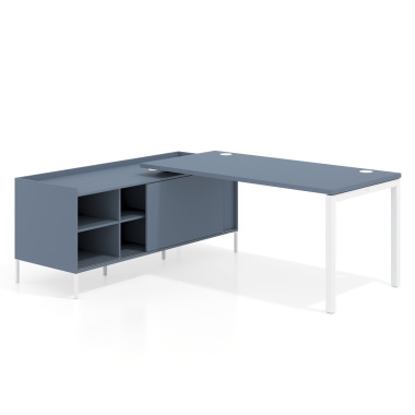 Colecci&oacute;n Mesa con pedestal estantes fondo 80cm
