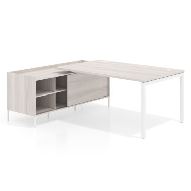 Colecci&oacute;n Mesa con pedestal estantes fondo 100cm