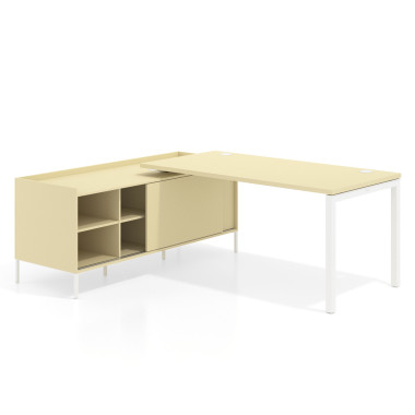 Colecci&oacute;n Mesa con pedestal estantes fondo 80cm