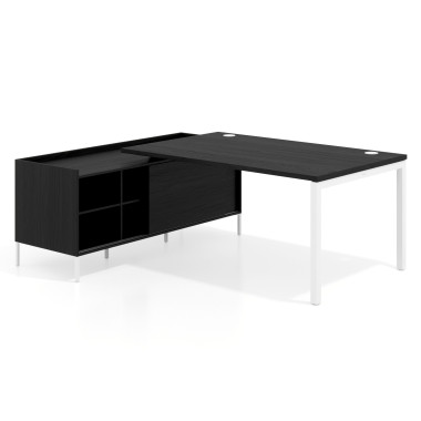 Colecci&oacute;n Mesa con pedestal estantes fondo 100cm