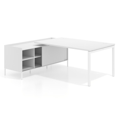 Colecci&oacute;n Mesa con pedestal estantes fondo 100cm
