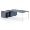 mesa en l 200x200 azul talco kube mesa con pedestal estantes fondo 100cm recto 1