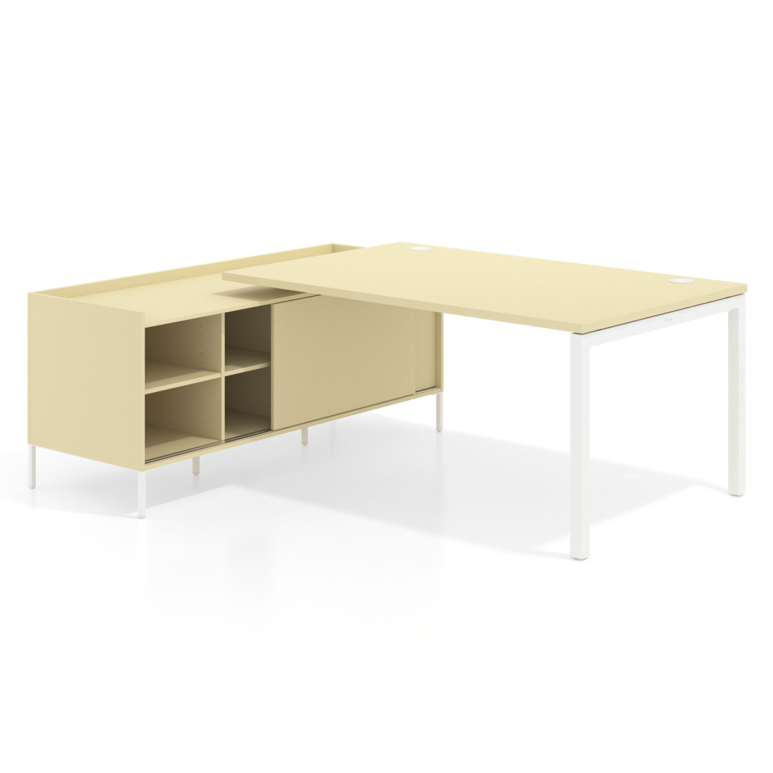 mesa en l 200x200 salvia kube mesa con pedestal estantes fondo 100cm recto 1