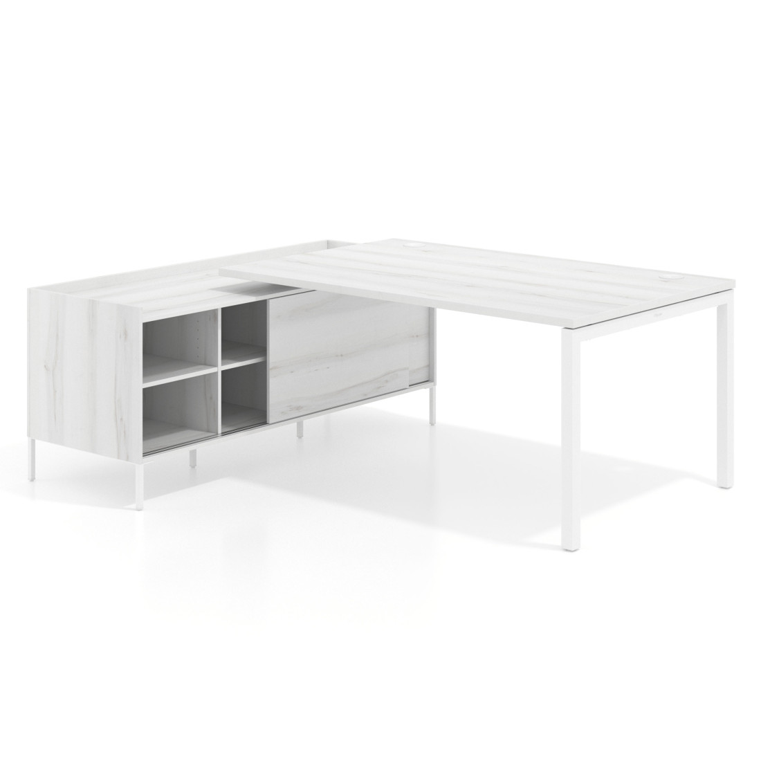 mesa en l 240x200 albo kube mesa con pedestal estantes fondo 100cm recto 1