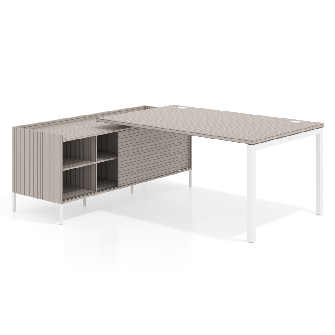 mesa en l 200x200 rayado coco kube mesa con pedestal estantes fondo 100cm recto 1