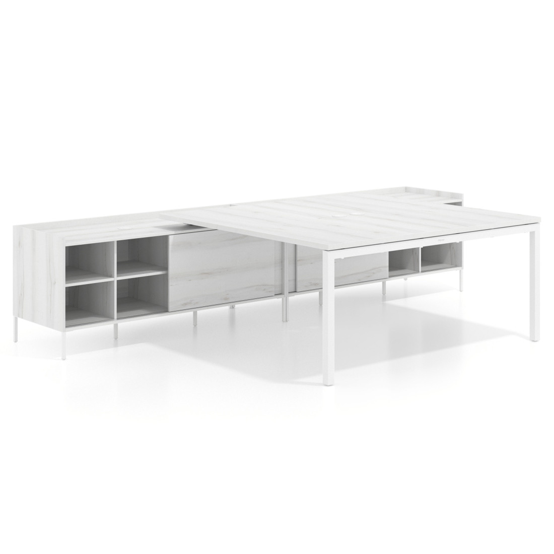 mesa en l 160x166 albo kube mesa doble con estantes recto 1