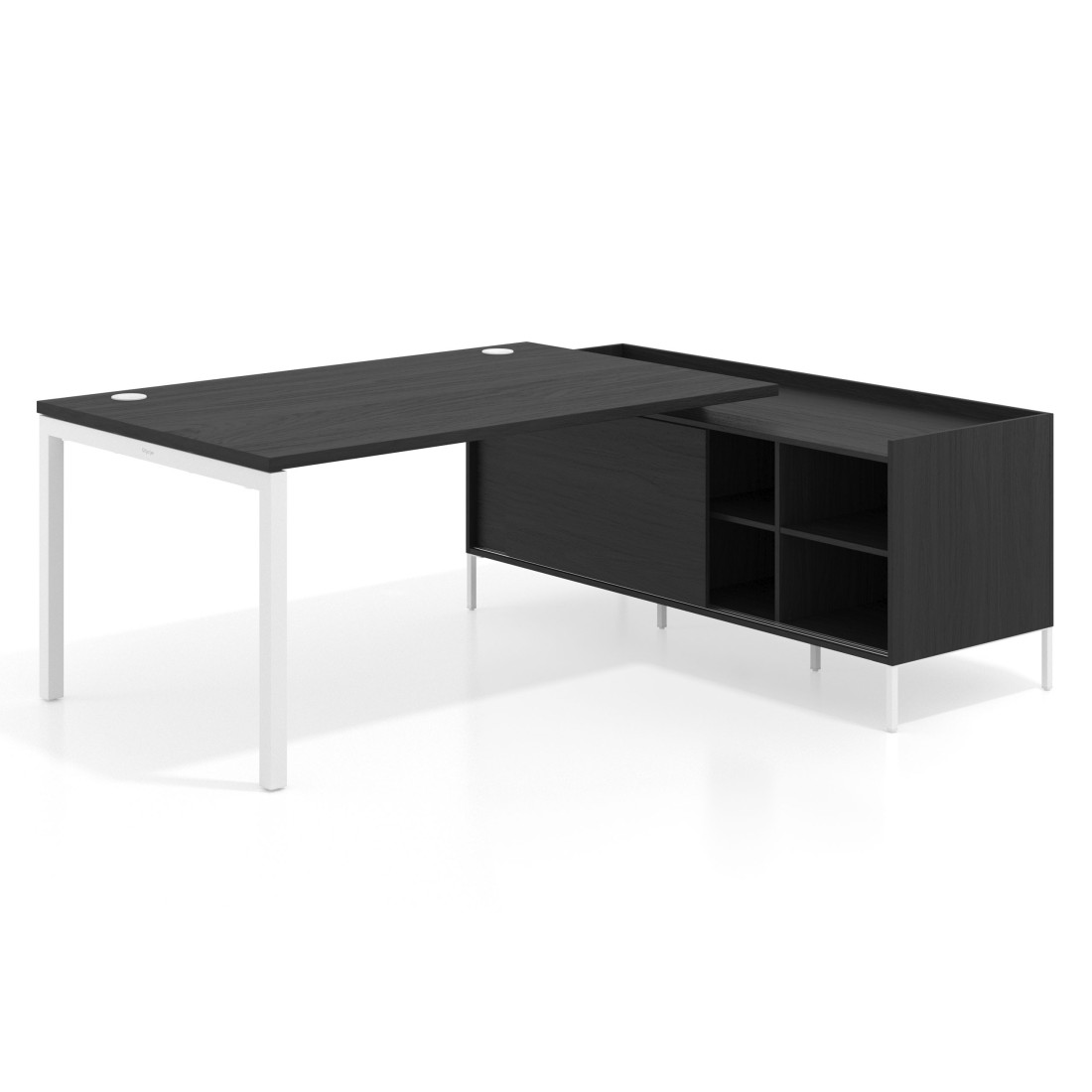 mesa en l 200x200 bocamina kube mesa con pedestal estantes fondo 100cm recto 1