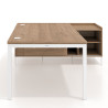 Mesa de dirección con pedestal estantes Kube fondo 100cm estructura blanca