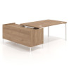 Mesa de dirección con pedestal estantes Kube fondo 100cm estructura blanca