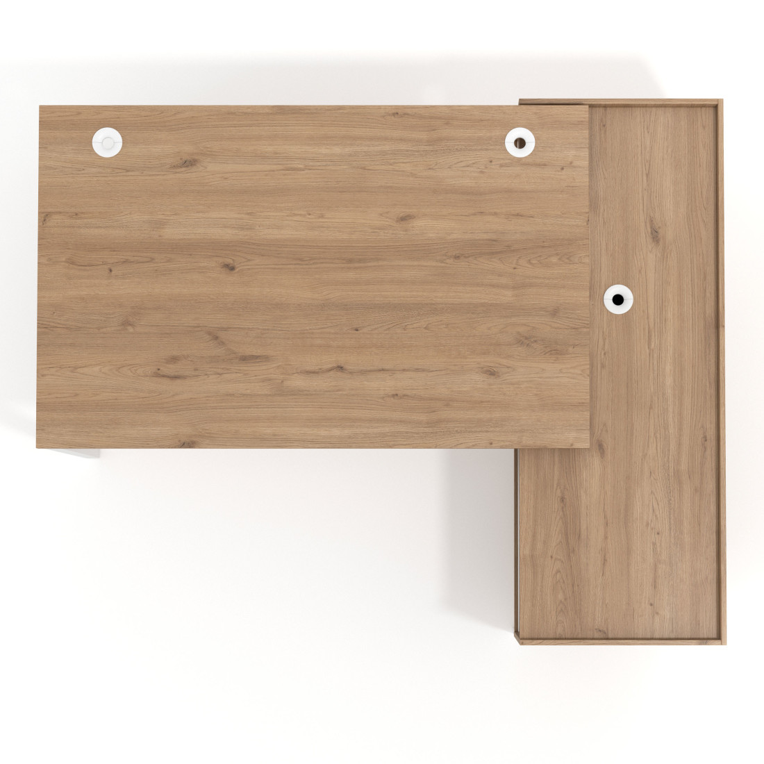 Mesa de dirección con pedestal estantes Kube fondo 100cm estructura blanca