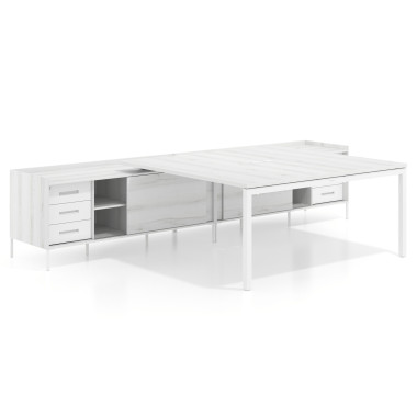 Mesa doble con cajonera