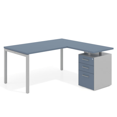 Mesa con ala fondo 80, ala corta, frontales melamina