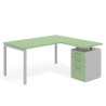 mesa en l 140x150 verde talco kube mesa con ala fondo 80 ala corta frontales melamina recto 1
