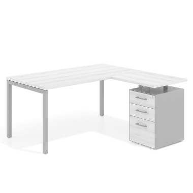 Mesa con ala fondo 80, ala corta, frontales melamina